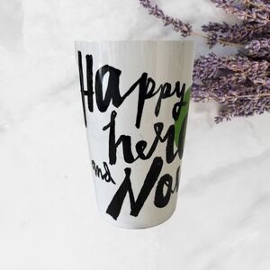 Starbucks Happy Everything and Nothing Mug White Black Script Coffee Tea Cup